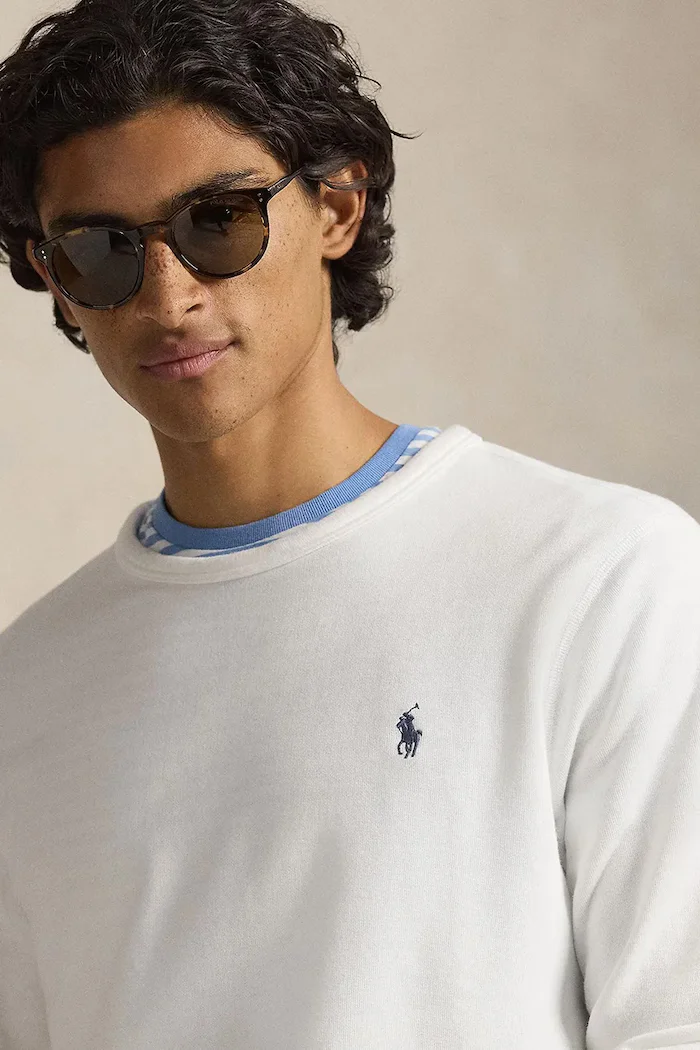 Polo Ralph Lauren Суичър мъжки в бяло с изчистен дизайн 710A12485
