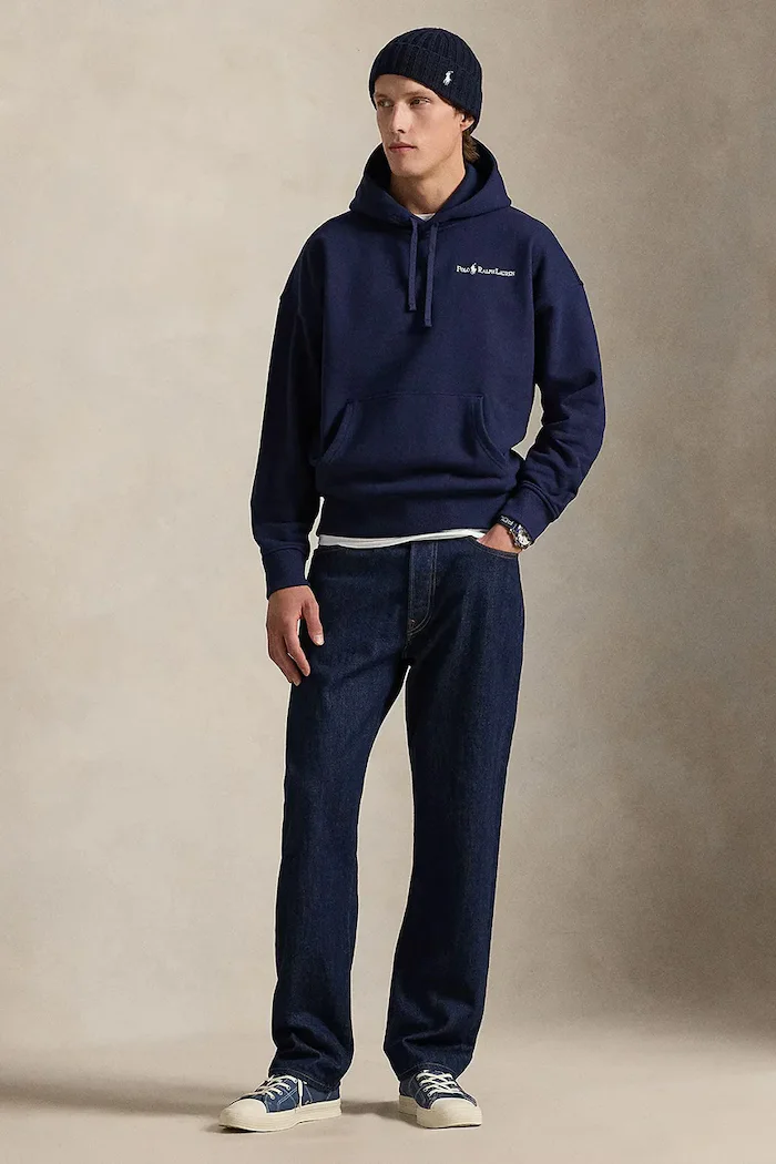 Polo Ralph Lauren Суичър мъжки в черно с качулка с принт