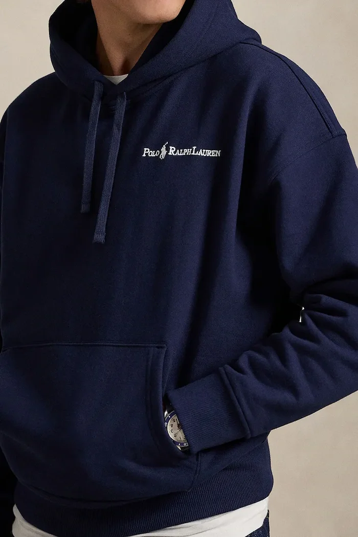 Polo Ralph Lauren Суичър мъжки в черно с качулка с принт