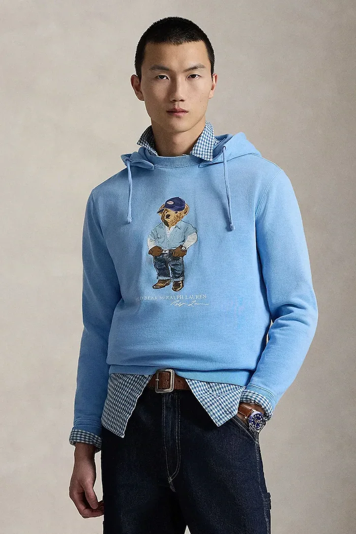 Polo Ralph Lauren Суичър мъжки в синьо с качулка с принт 710B14619
