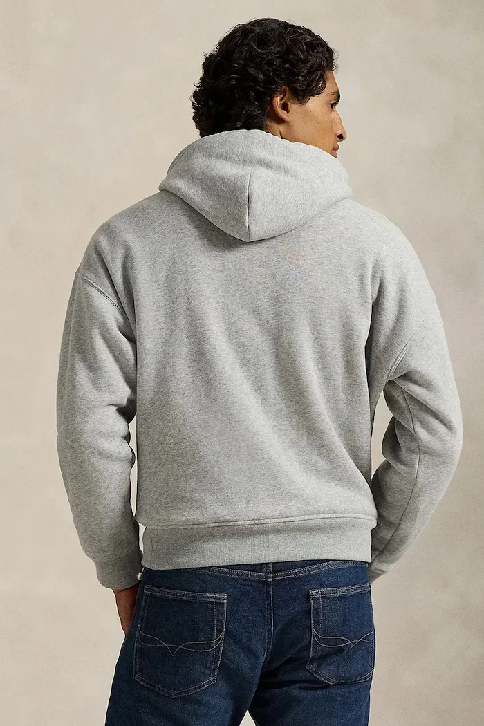 Polo Ralph Lauren Суичър мъжки в сиво с качулка с десен 710P03957