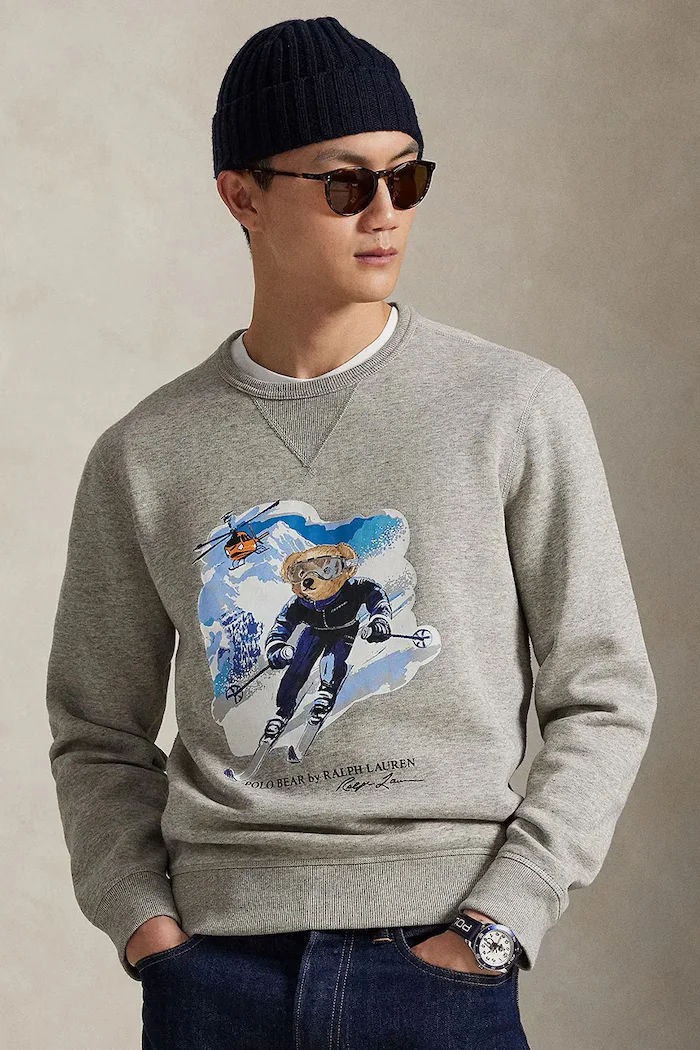 Polo Ralph Lauren Суичър мъжки в сиво с принт 710B13911