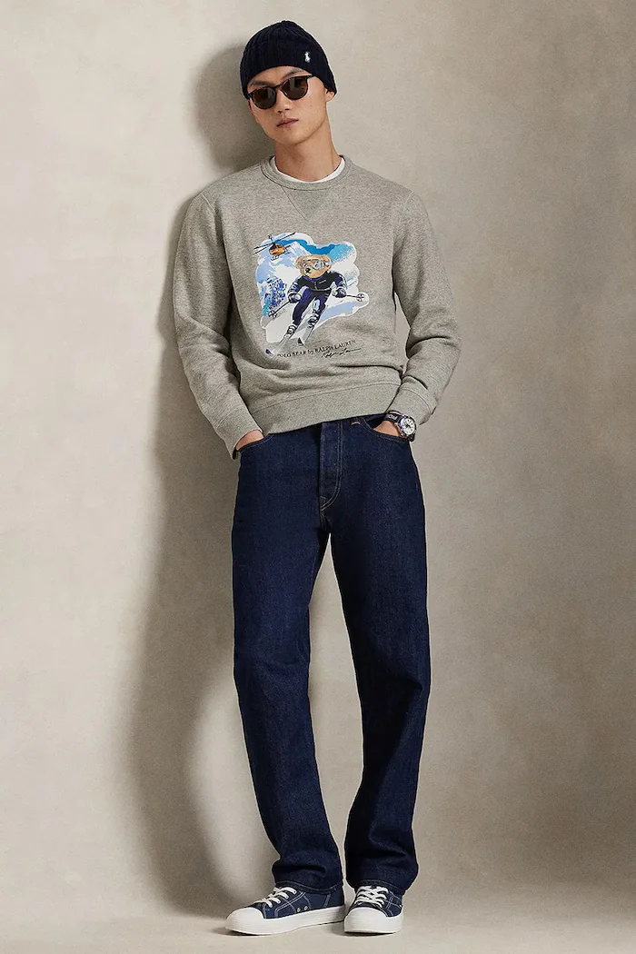 Polo Ralph Lauren Суичър мъжки в сиво с принт 710B13911
