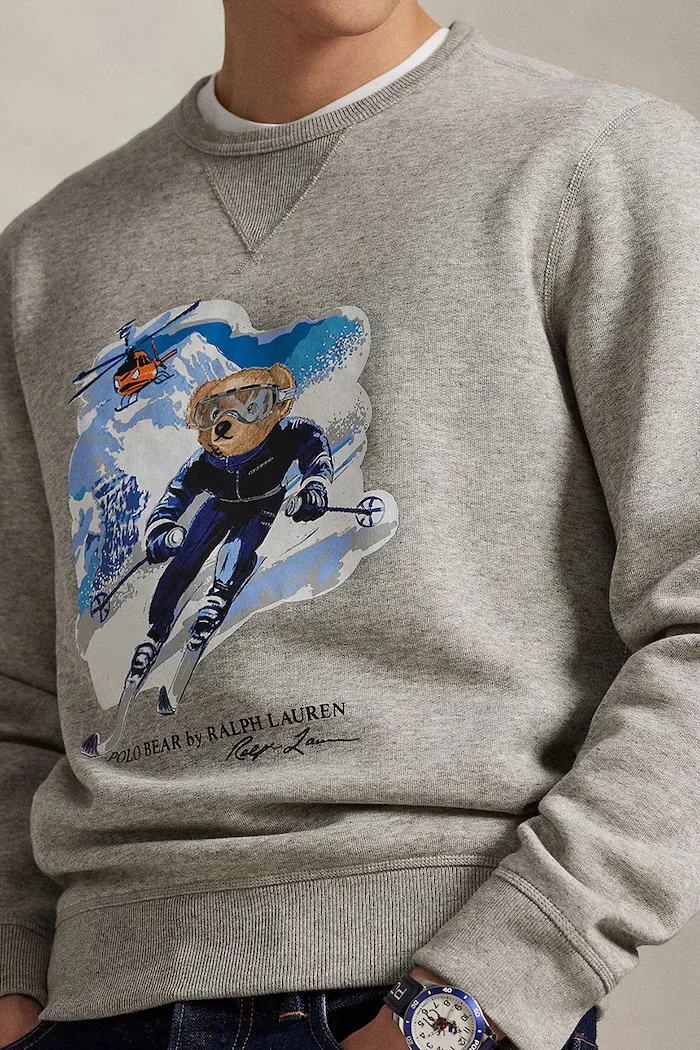 Polo Ralph Lauren Суичър мъжки в сиво с принт 710B13911