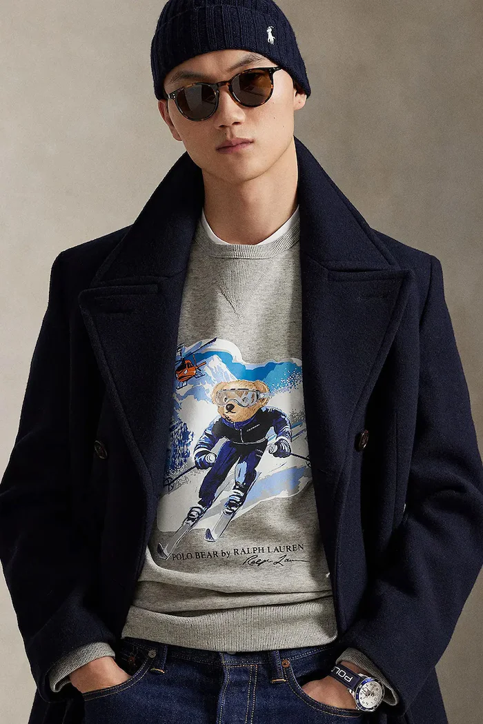 Polo Ralph Lauren Суичър мъжки в сиво с принт 710B13911
