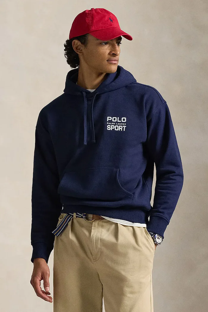 Polo Ralph Lauren Суичър мъжки в тъмносиньо с качулка с принт 710B14762