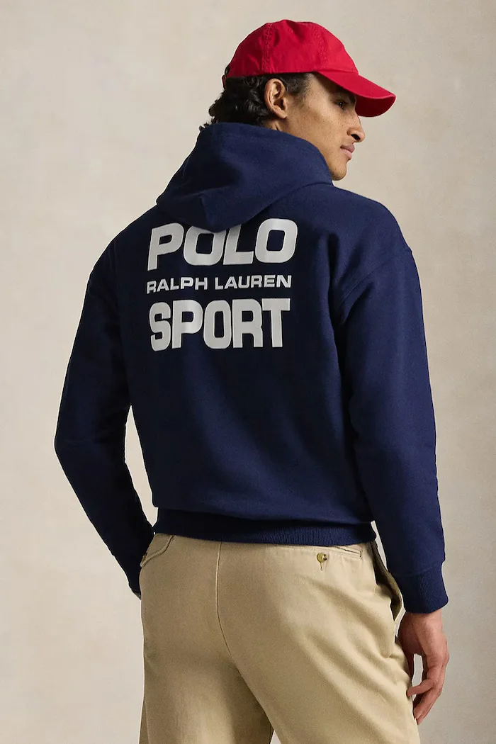 Polo Ralph Lauren Суичър мъжки в тъмносиньо с качулка с принт 710B14762