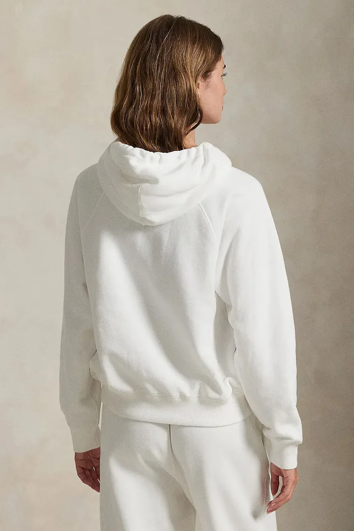 Polo Ralph Lauren суичър с качулка дамски с памук бял 211971691