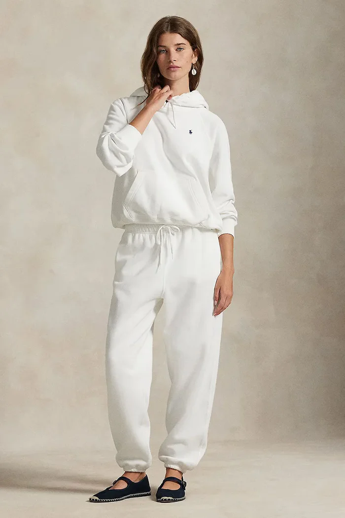 Polo Ralph Lauren суичър с качулка дамски с памук бял 211971691