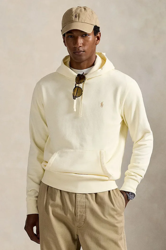 Polo Ralph Lauren суичър с качулка мъжки от памук бежов 710916690