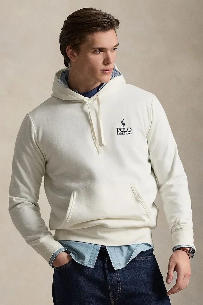 Polo Ralph Lauren суичър с качулка мъжки с памук бежов 710B14661