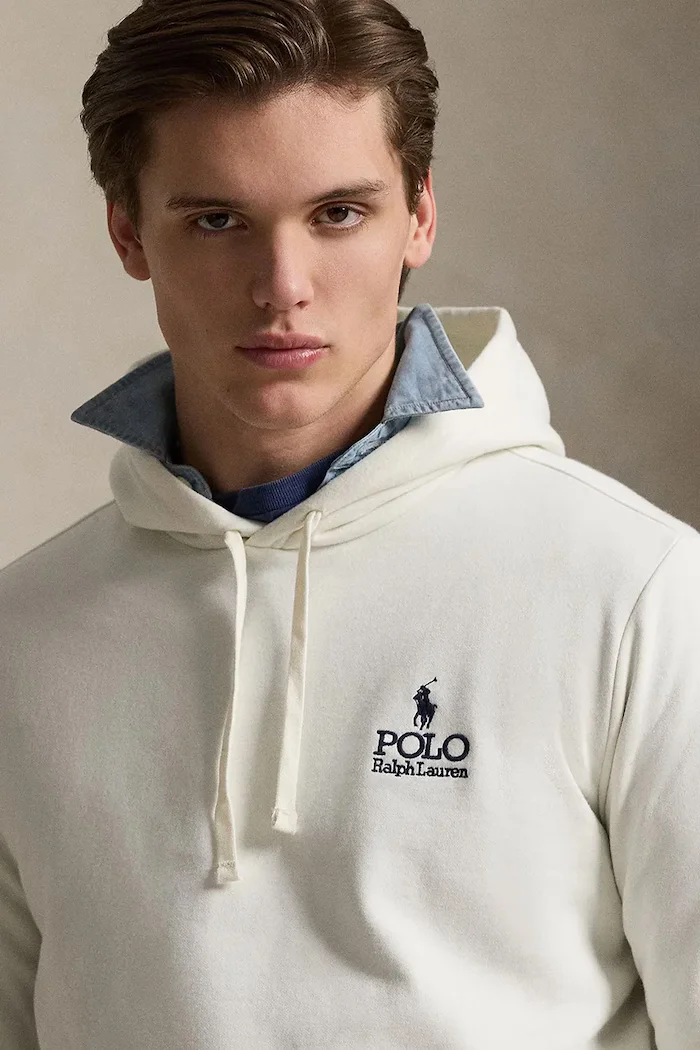 Polo Ralph Lauren суичър с качулка мъжки с памук бежов 710B14661