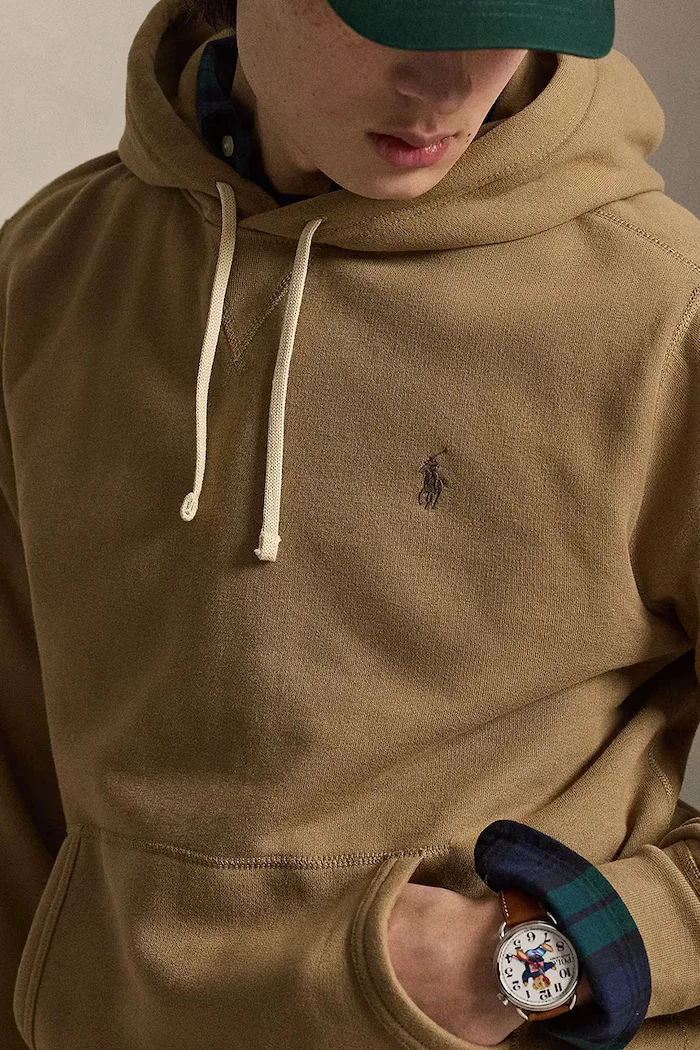Polo Ralph Lauren суичър с качулка мъжки с памук кафяв 710766778