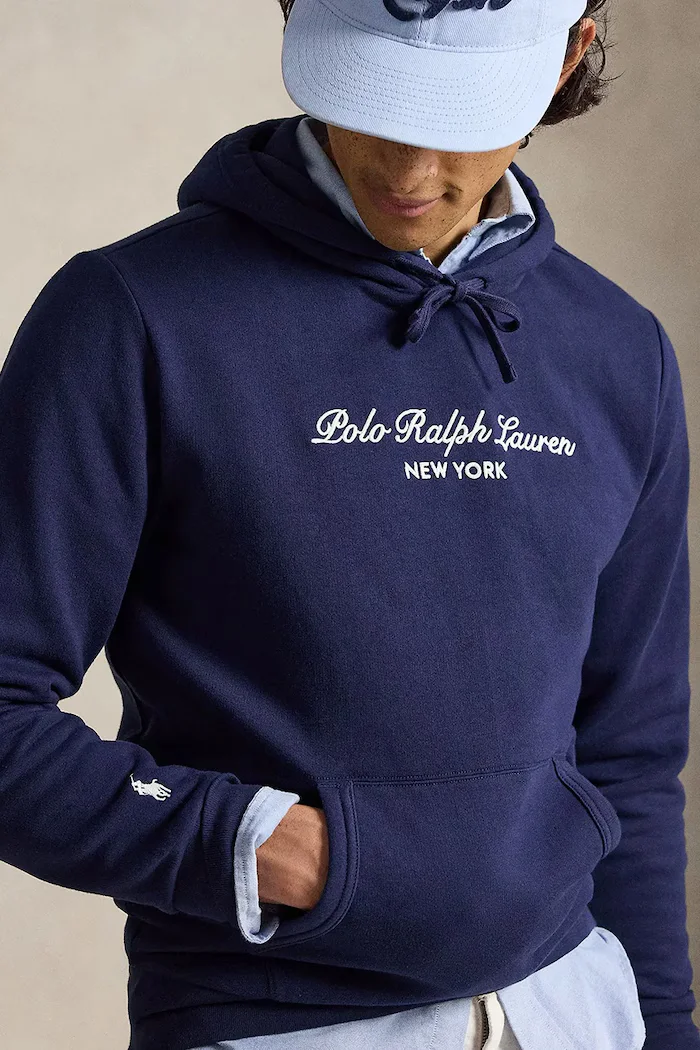 Polo Ralph Lauren суичър с качулка мъжки с памук тъмносин 710B26089