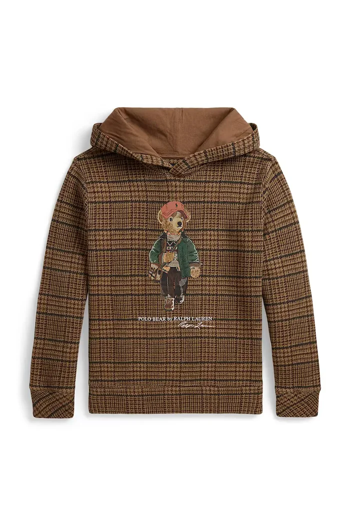 Polo Ralph Lauren суичър с качулка за деца с памук бежов 323B27801001