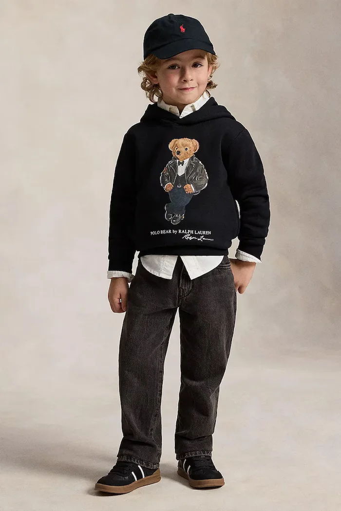 Polo Ralph Lauren суичър с качулка за деца с памук черен 322B29158001