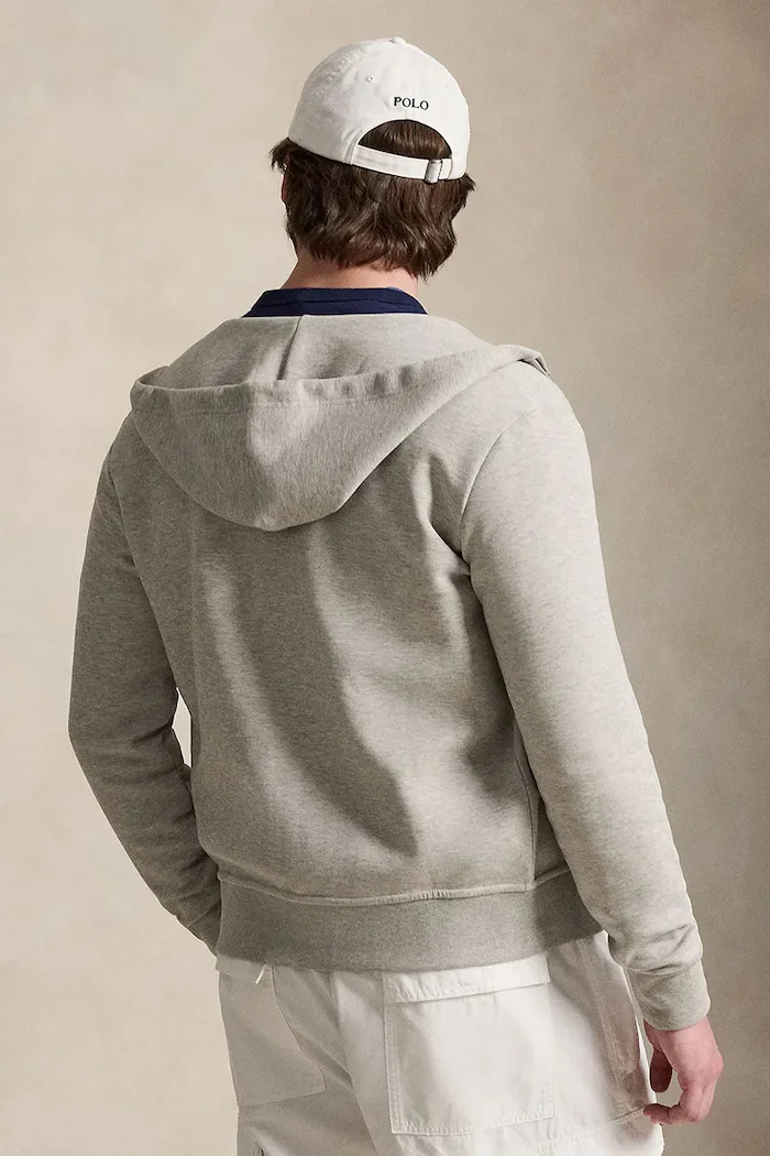 Polo Ralph Lauren суичър с цип и качулка сив 710881517
