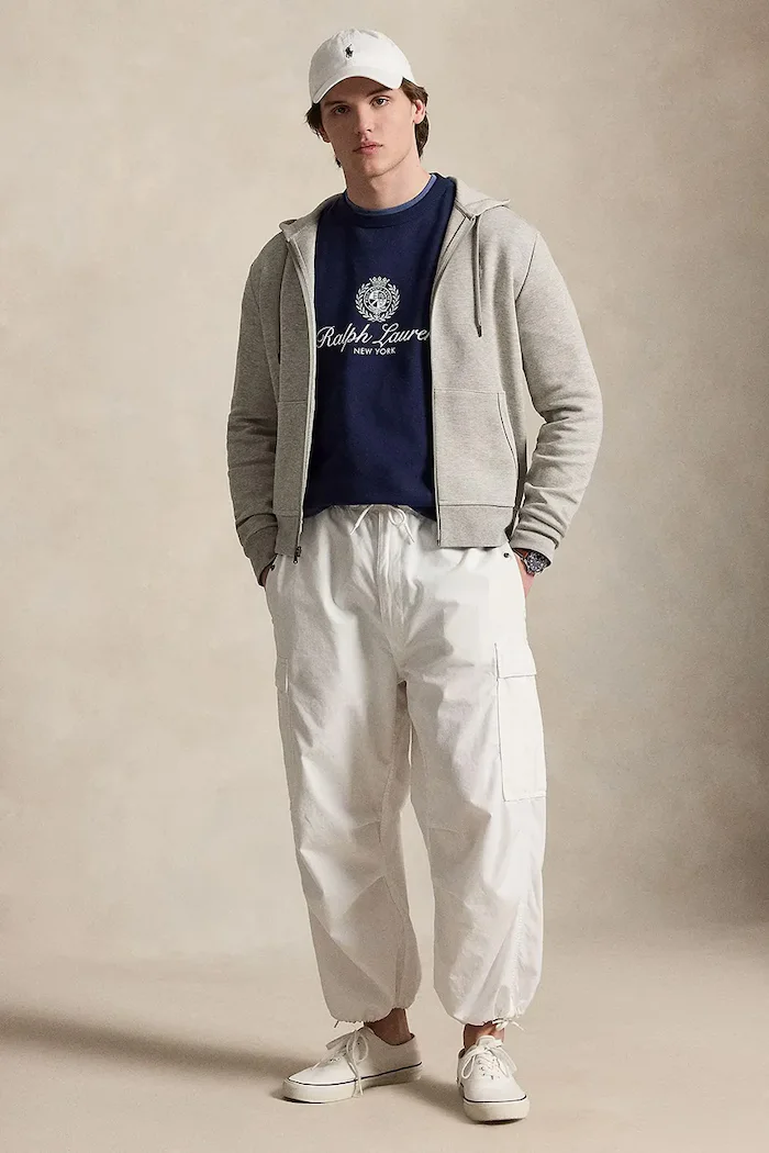 Polo Ralph Lauren суичър с цип и качулка сив 710881517
