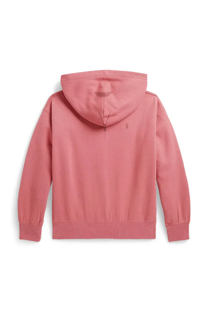 Polo Ralph Lauren суичър с цип и качулка за деца с памук розов 313950936501