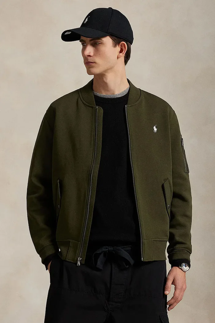 Polo Ralph Lauren суичър с цип мъжки с памук зелен 710980339