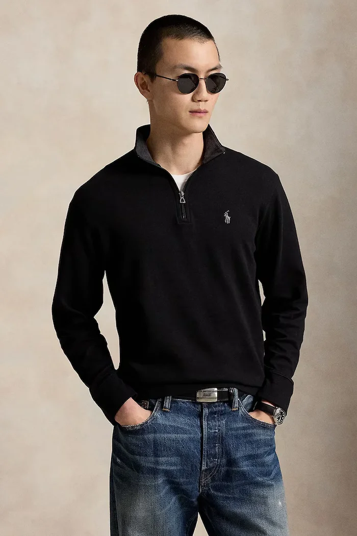 Polo Ralph Lauren Суичър в черно с изчистен дизайн 710812963037