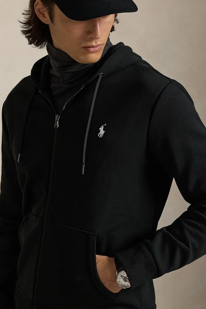 Polo Ralph Lauren Суичър в черно с качулка изчистен дизайн 710888282
