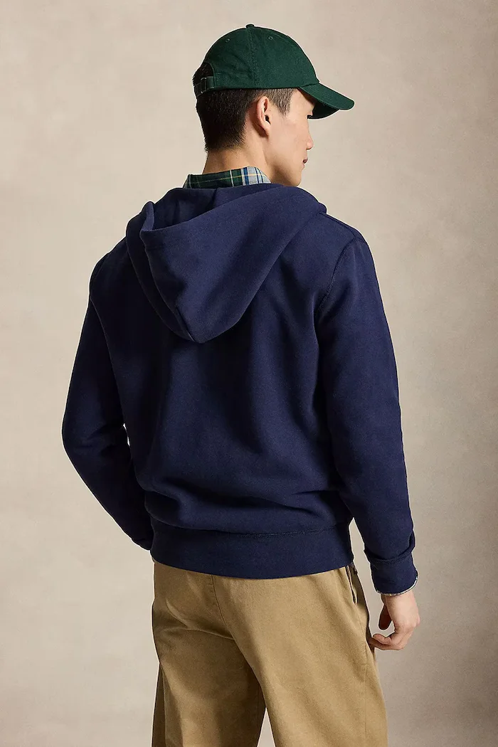 Polo Ralph Lauren Суичър в тъмносиньо с качулка с изчистен дизайн