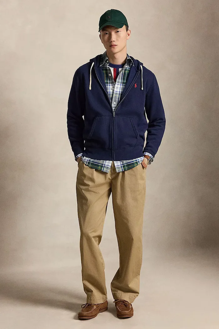 Polo Ralph Lauren Суичър в тъмносиньо с качулка с изчистен дизайн