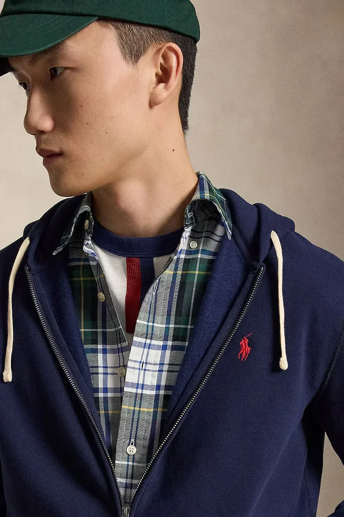Polo Ralph Lauren Суичър в тъмносиньо с качулка с изчистен дизайн