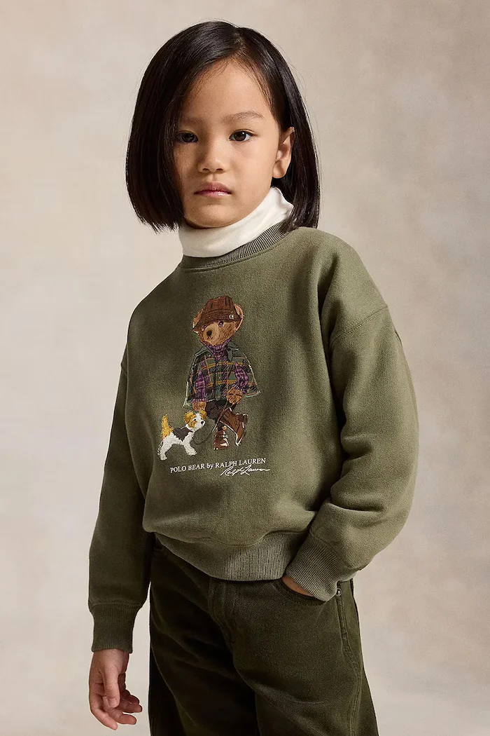 Polo Ralph Lauren суичър за деца с памук зелен 312B26298001