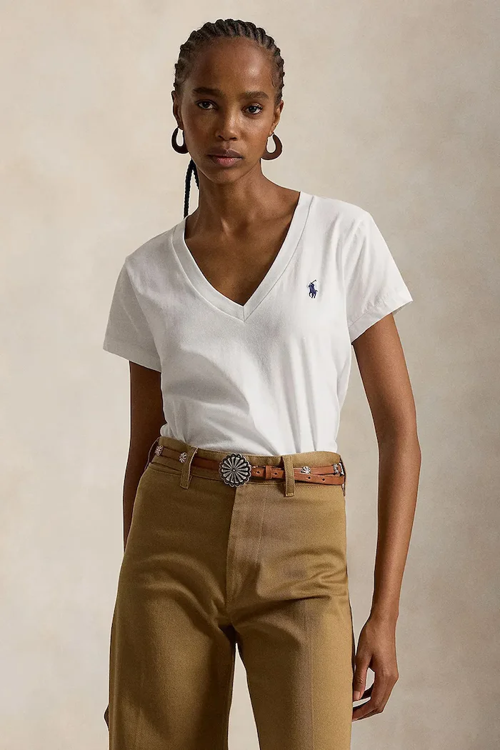 Polo Ralph Lauren тениска basic дамска от памук бяла 211B14611