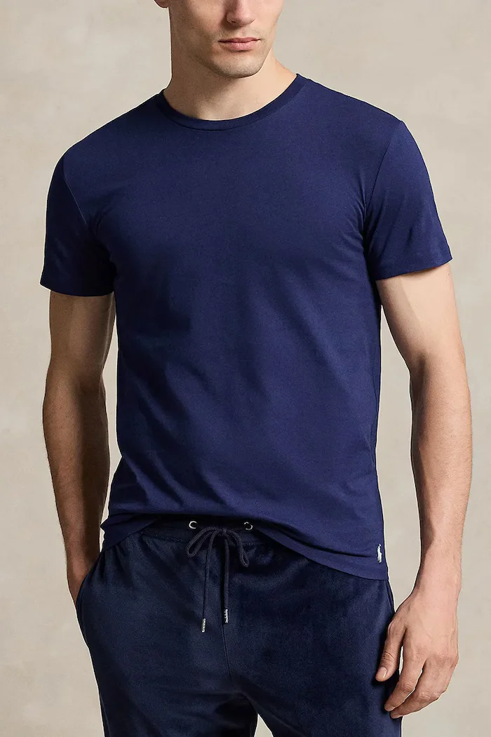 Polo Ralph Lauren тениска basic мъжка от памук 3 броя тъмносиня 714830304
