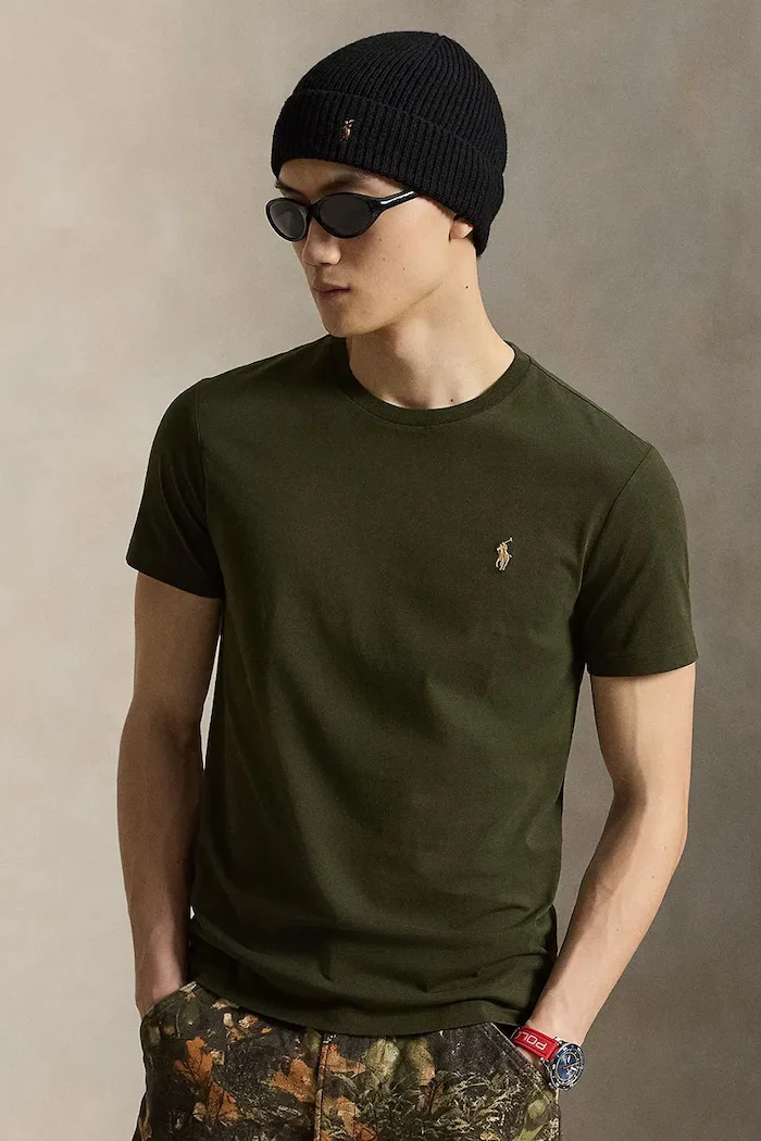 Polo Ralph Lauren тениска basic мъжка от памук зелена 710671438