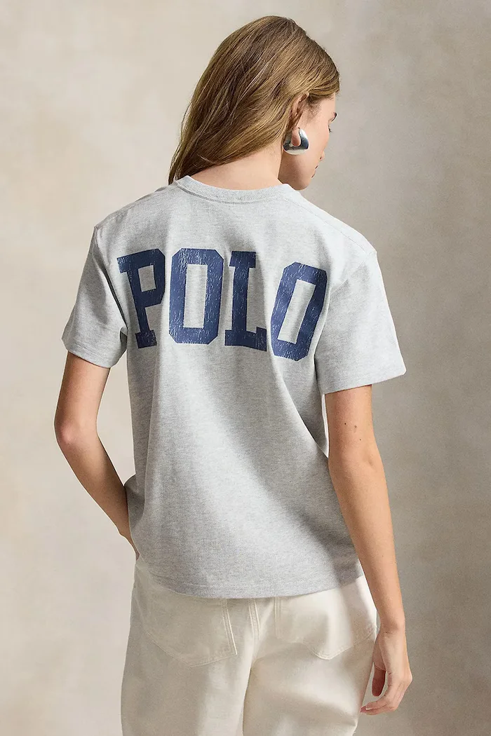 Polo Ralph Lauren тениска дамска от памук сива 211B17798