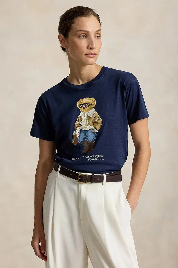 Polo Ralph Lauren тениска дамска от памук тъмносиня 211B23863