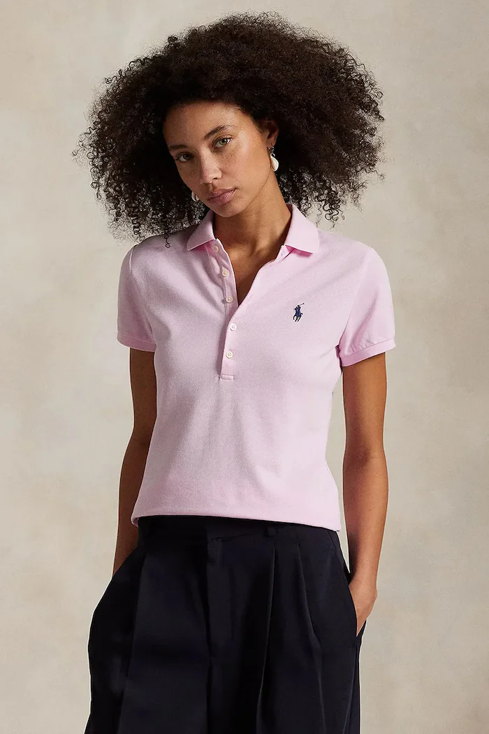 Polo Ralph Lauren тениска с яка дамска розова 211B18200