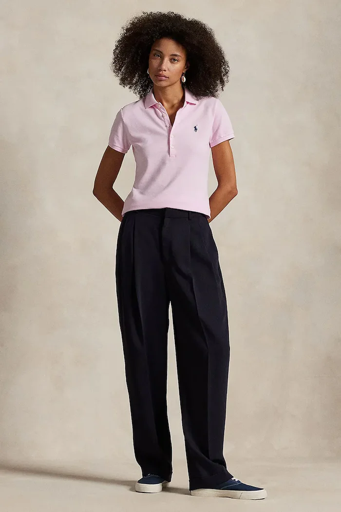Polo Ralph Lauren тениска с яка дамска розова 211B18200