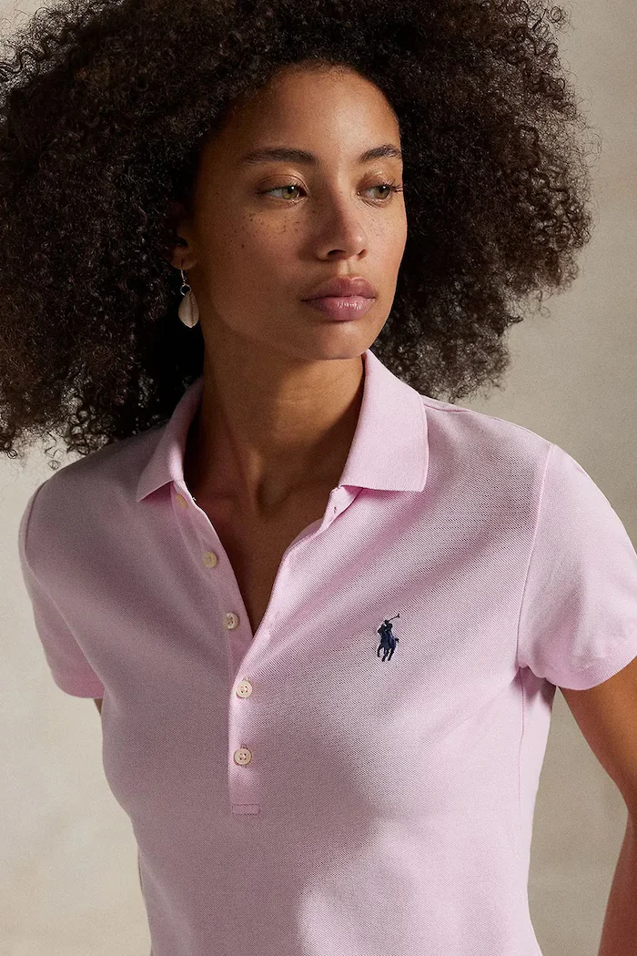 Polo Ralph Lauren тениска с яка дамска розова 211B18200