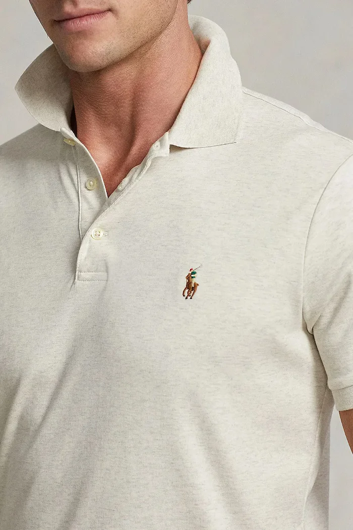 Polo Ralph Lauren тениска с яка мъжка от памук бяла 710713130