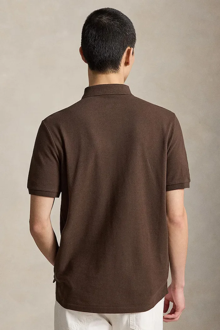 Polo Ralph Lauren тениска с яка мъжка от памук кафява 710B20009