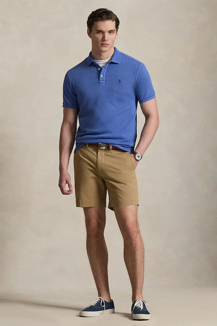 Polo Ralph Lauren Тениска с яка в синьо с изчистен дизайн 710A12484