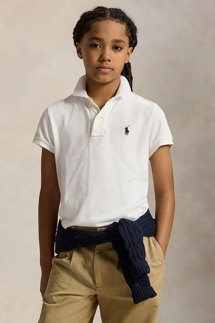 Polo Ralph Lauren тениска с яка за деца от памук бяла 323603252004