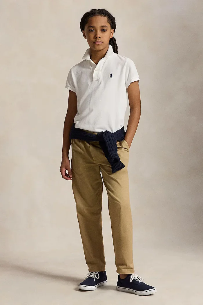 Polo Ralph Lauren тениска с яка за деца от памук бяла 323603252004