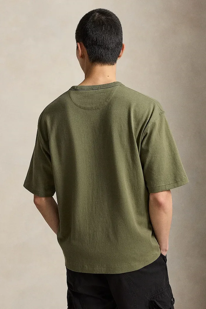 Polo Ralph Lauren уголемена тениска мъжка от памук зелена 710A12979
