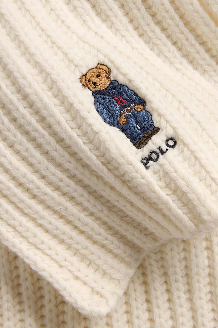 Polo Ralph Lauren Вълнен шал в бежово с изчистен дизайн 455931877