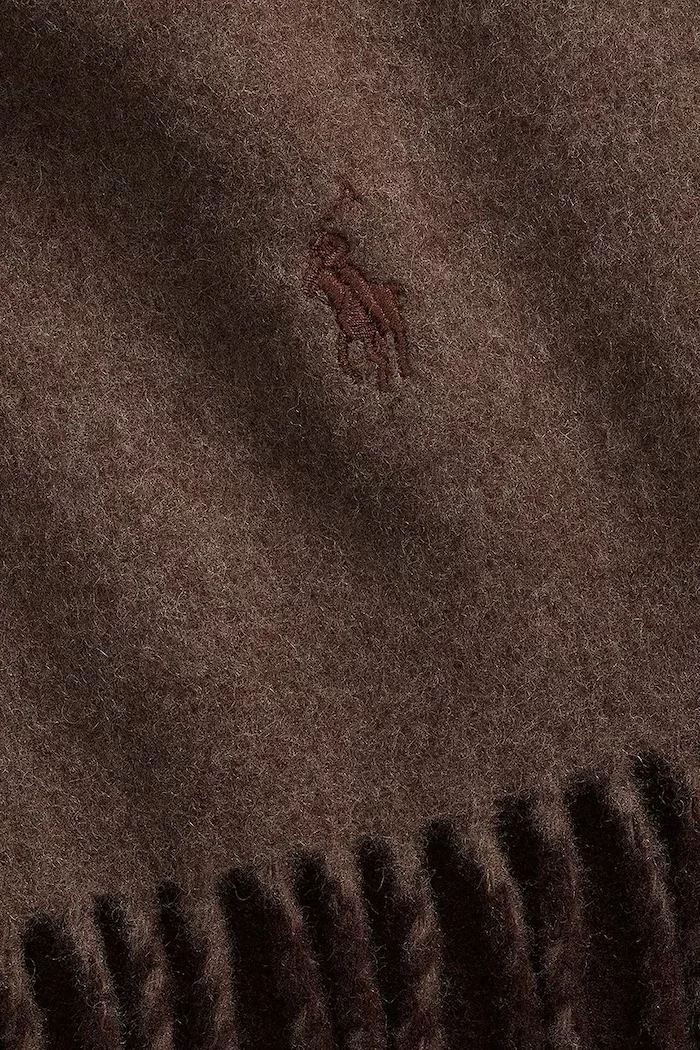 Polo Ralph Lauren Вълнен шал в сиво с изчистен дизайн 455954371