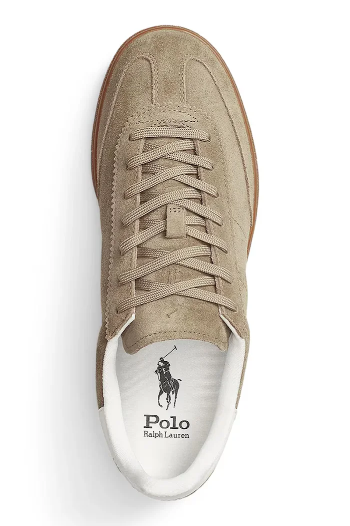 Polo Ralph Lauren Велурени маратонки Bedford Pp в бежово 809967889002