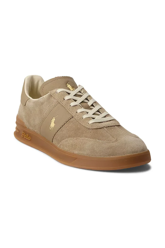 Polo Ralph Lauren Велурени маратонки Hrt Aera Pp в бежово 809978010002