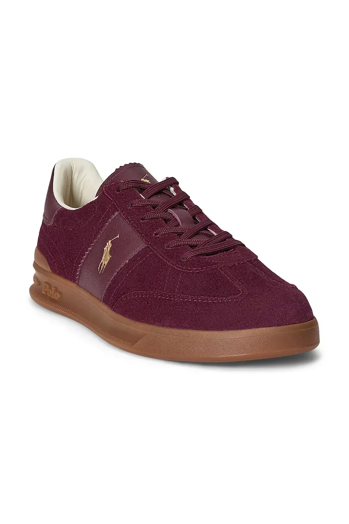 Polo Ralph Lauren Велурени маратонки Hrt Aera Pp в червено 809973707003