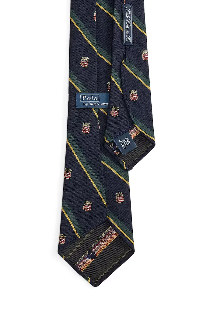 Polo Ralph Lauren вратовръзка мъжка с добавена коприна тъмносиня 712B26920